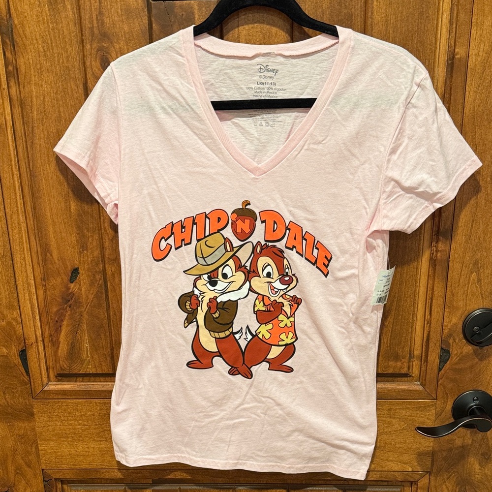 Disney Chip 'n Dale Pink V-Neck Tee